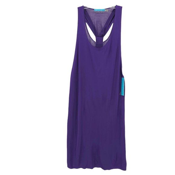 NWT ALICE + OLIVIA Twisted Folded Back Tank Dress Purple Size MEDIUM - Picture 2 of 10